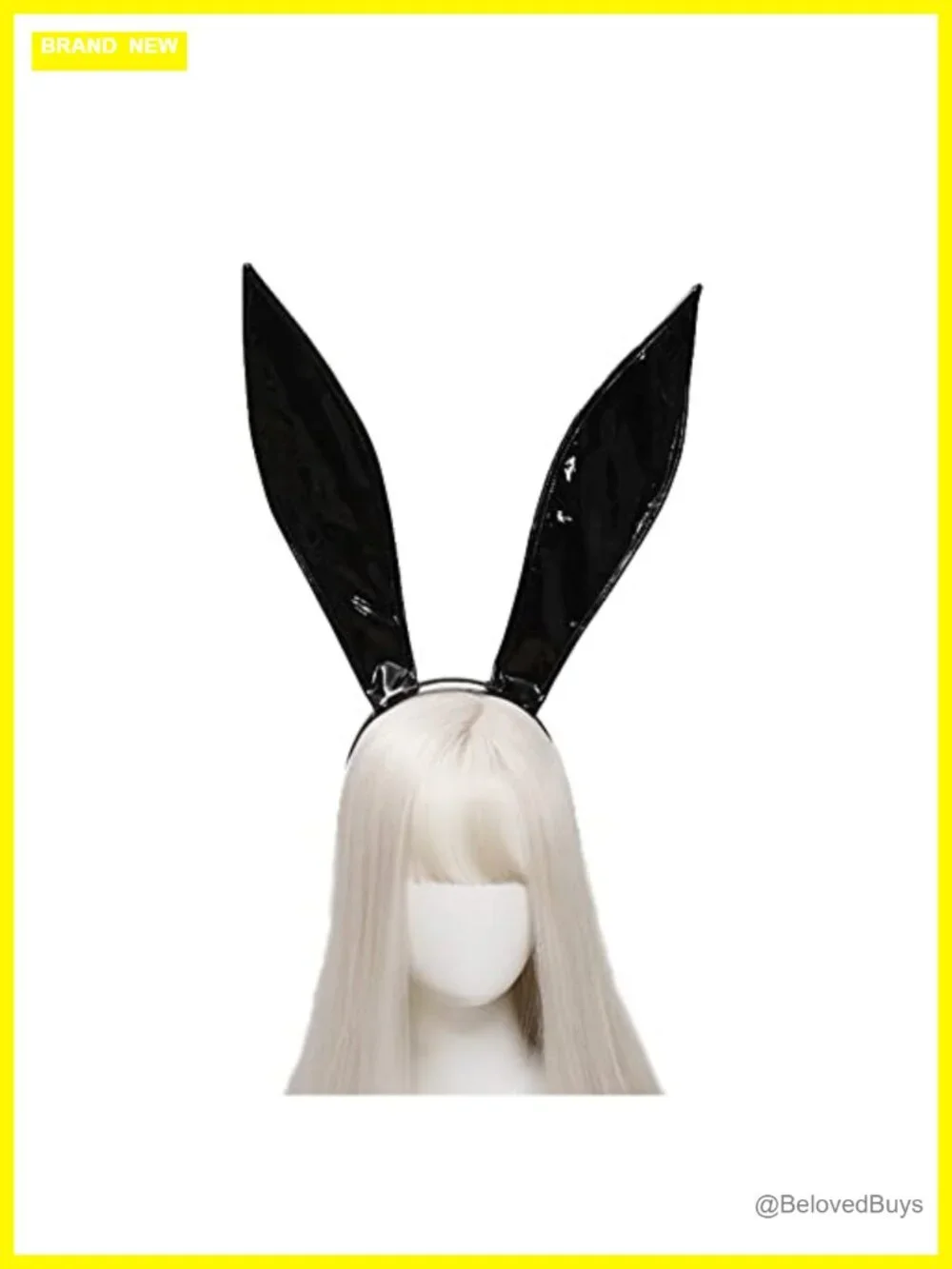 Faux Leather Bunny Ear Headband Bendable Cosplay Hair Accessory Halloween Party